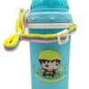 Acc001_IMAGE 1 Leak Proof Durable BPA Free Non-Toxic Baby Sipper Water Bottle with Straw - Cute Design Water Bottle with Sipper for Kids Girls & Boys - Pack of 1 (Blue)
