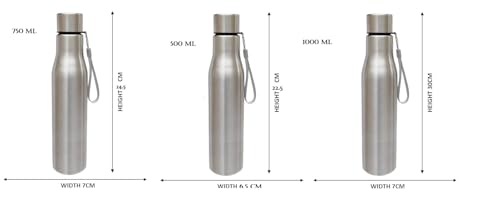 Acc002_IMAGE 1 Premium 750ml Steel Water Bottle – Single-Wall, Leak-Proof for Travel with Strap (Silver)