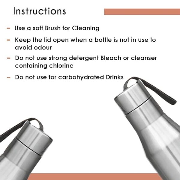 Acc002_IMAGE 5 Premium 750ml Steel Water Bottle – Single-Wall, Leak-Proof for Travel with Strap (Silver)