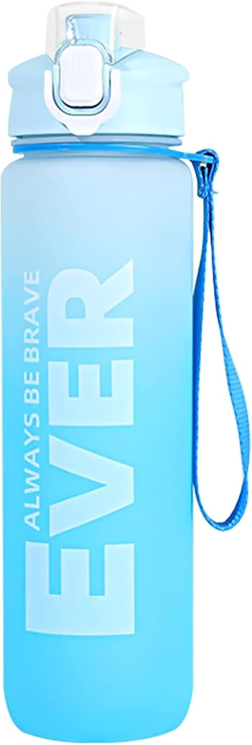 Acc003_IMAGE 1 Unbreakable Tritan Sports Water Bottle with Straw - 1000ml, Blue