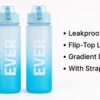 Acc003_IMAGE 4 Unbreakable Tritan Sports Water Bottle with Straw - 1000ml, Blue