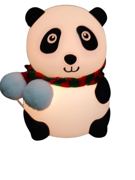 Gif001_IMAGE 6 Panda Night Lamp, Panda Touch Silicone Lamp, 7 Colour Changing Light for Kids Bedroom, USB Rechargeable,Birthday Gift for Girls and Boys (Close Eye), Multicolor, led
