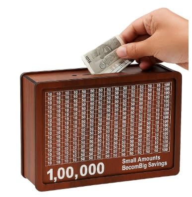 Gif002_IMAGE 3 Wooden Savings Challenge Money Box with 1 Lakh Chart, Piggy Bank for Kids & Adults