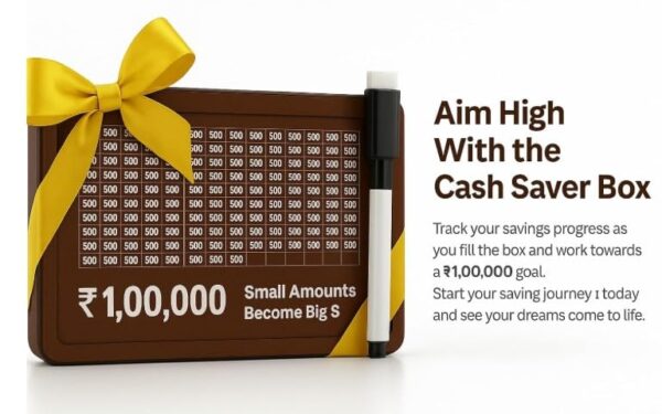 Gif002_IMAGE 4 Wooden Savings Challenge Money Box with 1 Lakh Chart, Piggy Bank for Kids & Adults