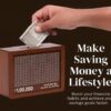 Gif002_IMAGE 6 Wooden Savings Challenge Money Box with 1 Lakh Chart, Piggy Bank for Kids & Adults