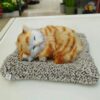Gif003_IMAGE 4 Cute Realistic Sleeping Cat Toy in Plush Toy for Kids with Meow Sound Toy Accessories for Car Dashboard & Home Decor(Multicolor)