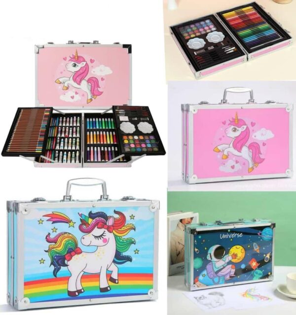 CALIST 145 pcs Oil Pastel Color Pencil Crayon Watercolor Pen Eraser sharkener Art Set Drawing kit,Craft Painting Set Great Birthday Gift 7 Metallic Color Pencils,Drawing Sketching