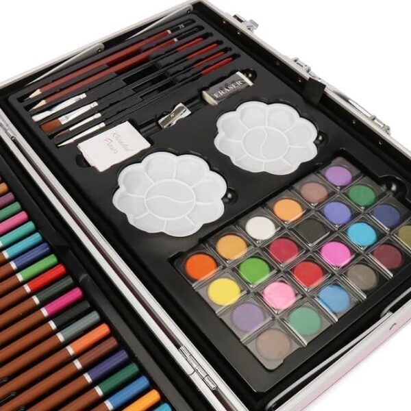 CALIST 145 pcs Oil Pastel Color Pencil Crayon Watercolor Pen Eraser sharkener Art Set Drawing kit,Craft Painting Set Great Birthday Gift 7 Metallic Color Pencils,Drawing Sketching
