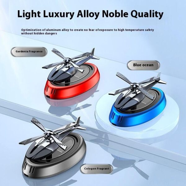 Solar Car perfume Car Interior Decoration Accessories Fragrance for car, Home, Office Decoration Helicopter Solar Energy Rotating Aromatherapy Aviation Al Alloy Diffuser (multi colour) (Aeroplane)