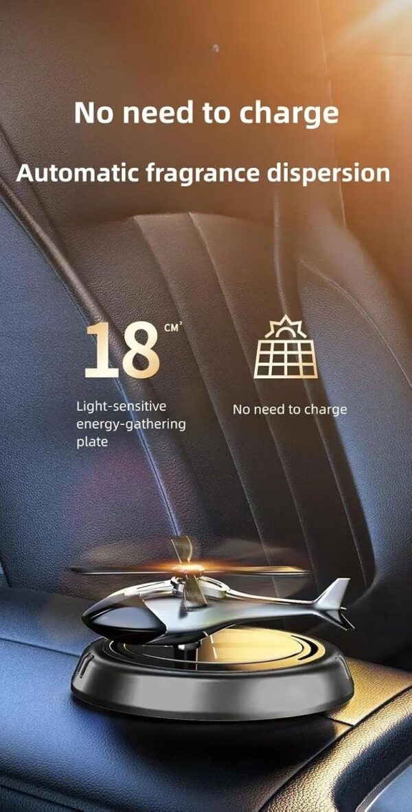 Solar Car perfume Car Interior Decoration Accessories Fragrance for car, Home, Office Decoration Helicopter Solar Energy Rotating Aromatherapy Aviation Al Alloy Diffuser (multi colour) (Aeroplane)