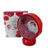 Gif008_IMAGE 4 Round Photo Frame with Elegant Lights and Roses | Heart Shape | Couple Design | Dashboard Frame | Gift Personalized | Tabletop | Multipurpose | Wedding Gift (Red)