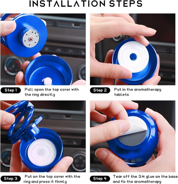 Gif009_IMAGE 5 Car Solar Perfume Air Freshener Auto Rotation Essential Oil Diffuser Aromatherapy Decoration Accessories for Car, Family, Vehicle(BLACK) (SOLAR POWER CAR AROMA) (Rotate Only Under Sunlight)