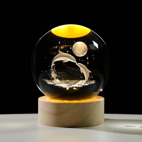 Gif011_IMAGE 1 3D Creative Visualization Lamp, LED Night Light with Wooden Base, Decorative Globe Display
