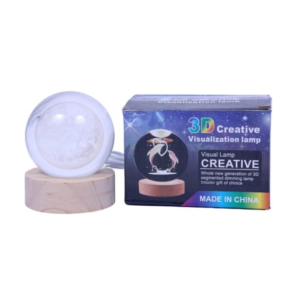 Gif011_IMAGE 2 3D Creative Visualization Lamp, LED Night Light with Wooden Base, Decorative Globe Display