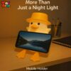 Gif013_IMAGE 2 Silicone Duck Night Lamp Soft LED Bedside Light with Touch Control & 7-Color Changing, USB Rechargeable Nursery Lamp for Kids Bedroom, Cute Animal Shape Baby Nightlight & Gift, Mobile Holder
