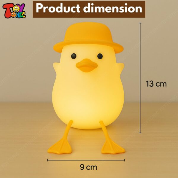 Gif013_IMAGE 3 Silicone Duck Night Lamp Soft LED Bedside Light with Touch Control & 7-Color Changing, USB Rechargeable Nursery Lamp for Kids Bedroom, Cute Animal Shape Baby Nightlight & Gift, Mobile Holder