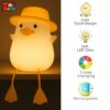 Gif013_IMAGE 4 Silicone Duck Night Lamp Soft LED Bedside Light with Touch Control & 7-Color Changing, USB Rechargeable Nursery Lamp for Kids Bedroom, Cute Animal Shape Baby Nightlight & Gift, Mobile Holder