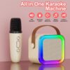 Gif014_IMAGE 2 Storio Rechargeable Wireless Mini Portable Bluetooth Karaoke Machine | Bluetooth Speaker with Microphone & LED Lights - Kids Music Singing Toys for Girl Boy Birthday Gift Ideas