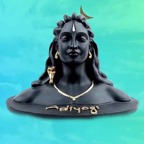 Gif017_IMAGE 1 Handicrafts Villa 13cm Black Adiyogi Shiva Statue for Car Dashboard, Pooja & Gift | Mahadev Murti Idol, Shankara for Home & Office Décor