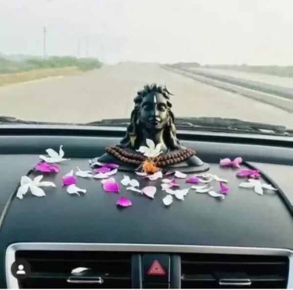 Gif017_IMAGE 2 Handicrafts Villa 13cm Black Adiyogi Shiva Statue for Car Dashboard, Pooja & Gift | Mahadev Murti Idol, Shankara for Home & Office Décor