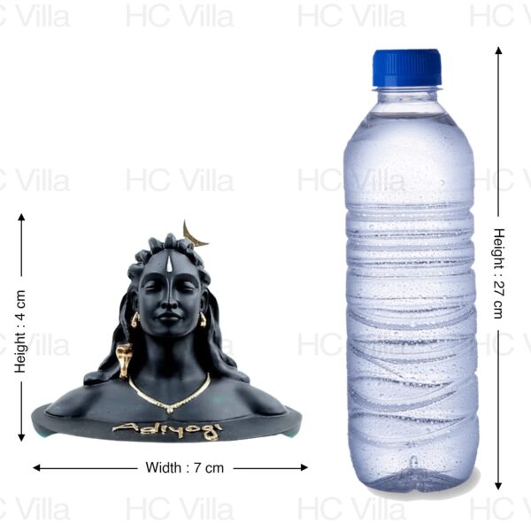 Gif017_IMAGE 3 Handicrafts Villa 13cm Black Adiyogi Shiva Statue for Car Dashboard, Pooja & Gift | Mahadev Murti Idol, Shankara for Home & Office Décor