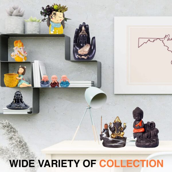 Gif017_IMAGE 4 Handicrafts Villa 13cm Black Adiyogi Shiva Statue for Car Dashboard, Pooja & Gift | Mahadev Murti Idol, Shankara for Home & Office Décor