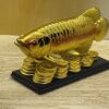 Gif018_IMAGE 3 Feng Shui Golden Arowana Fish Strong Wealth Symbol & Protects Mishaps, Troubles Vastu Products Home & Office (Fish-2)