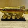 Gif018_IMAGE 5 Feng Shui Golden Arowana Fish Strong Wealth Symbol & Protects Mishaps, Troubles Vastu Products Home & Office (Fish-2)