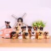 Gif020_IMAGE 2 Deluxe Assorted Miniature Resin Dog Toy Figures Cake Topper Doggies Playset Punny Series Statue Gift for Dollhouse Shelf Garden Planter Boxes & Puppy Party Set & Teacher Rewards/Prizes (Dozen of 12)