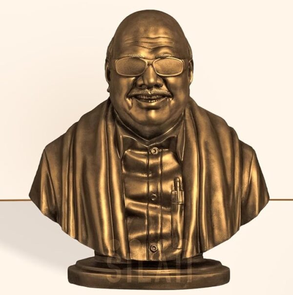 Gif024_IMAGE 1 Kalaignar Car Dashboard Idol – 3 Inch Antique Bronze | Mini Kalaignar Statue for Car Interior Decor | Inspirational Showpiece for Home & Office | Decorative Gift (Antique Bronze)