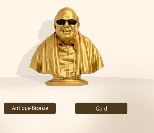 Gif024_IMAGE 4 Kalaignar Car Dashboard Idol – 3 Inch Antique Bronze | Mini Kalaignar Statue for Car Interior Decor | Inspirational Showpiece for Home & Office | Decorative Gift (Antique Bronze)