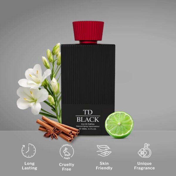 Tom & Darin- TD BLACK Luxury unisex perfume, 100ml | Eau De parfum | Premium, strong and long lasting luxury perfume spray with Vanilla and White Musk | Sensual & addictive perfume for men & Women