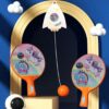 Hanging Table Tennis Trainer for Kids Indoor Self Training Portable Ping Pong Set 10 Pieces 2 Racket 2 Balls 2 Hooks 1 Unicorn Hanger and 2 Unicorn Stickers in 1 Unicorn Box