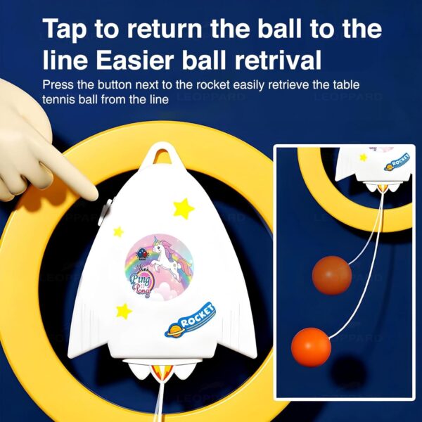 Hanging Table Tennis Trainer for Kids Indoor Self Training Portable Ping Pong Set 10 Pieces 2 Racket 2 Balls 2 Hooks 1 Unicorn Hanger and 2 Unicorn Stickers in 1 Unicorn Box