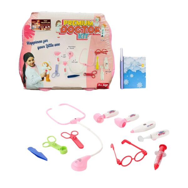 Toy005_IMAGE 1 Doctor Set with Light and Sound. Electric Doctor Set for Kids. Doctor kit Toy for Kids. (Pink)