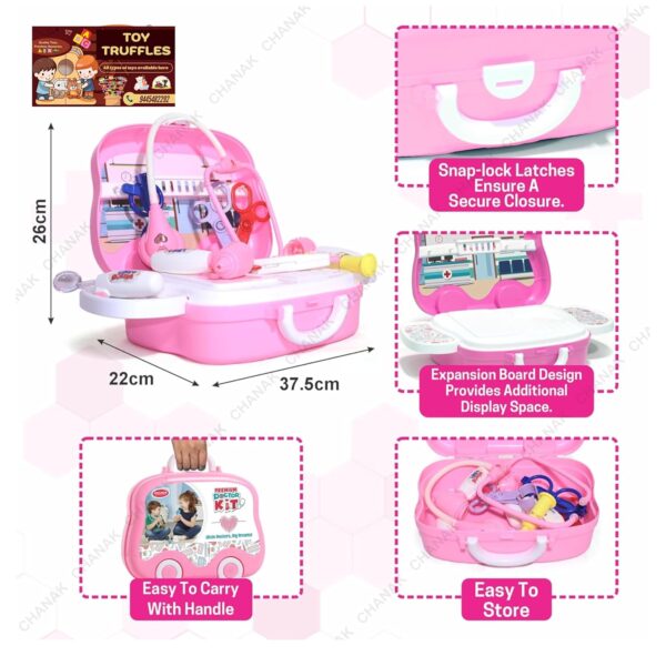 Toy005_IMAGE 5 Doctor Set with Light and Sound. Electric Doctor Set for Kids. Doctor kit Toy for Kids. (Pink)