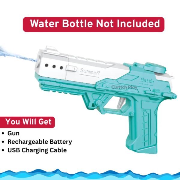 Electric Water Gun for Kids & Adults – Long Range High Capacity Squirt Gun | Summer Outdoor Pool Toy, Educational Shooting Pistol for Boys & Girls (Pistol)