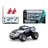 Mini RC Monster Off-Road Car 1:64 Scale Remote Control Truck with Big Rubber Tyres, Shock Absorbers & LED Lights | Alloy Body Mini Racing Car Toy for Kids Boys Girls Indoor Desktop RC Car