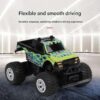 Mini RC Monster Off-Road Car 1:64 Scale Remote Control Truck with Big Rubber Tyres, Shock Absorbers & LED Lights | Alloy Body Mini Racing Car Toy for Kids Boys Girls Indoor Desktop RC Car