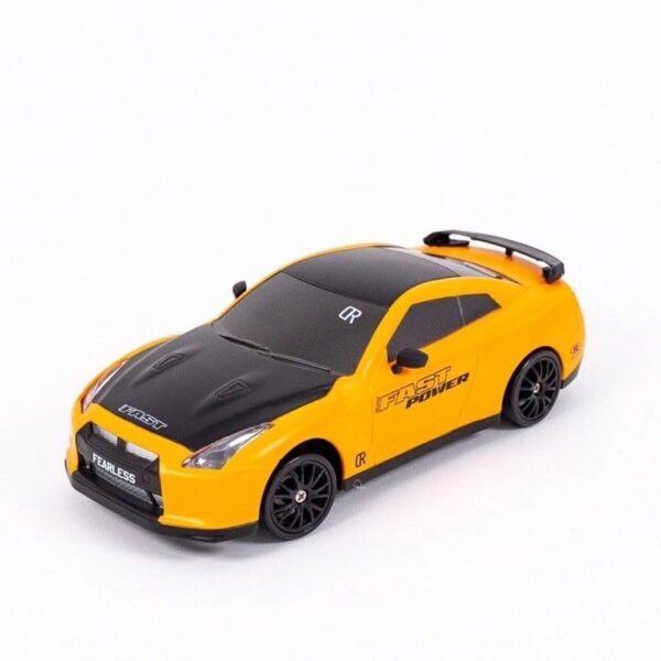GT-R RC Drift Car 1:24 Scale | 4WD Vehicle | Push and Drift Use | Interchangeable Wheels | Indoor Outdoor Fun Play for Boys | Car Model | Remote Control Vehicle