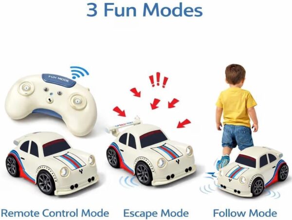 Smart RC Drift Racing Car with Gesture Control | 4WD High-Speed Remote Control Toy Car with LED Lights, Follow Me & Escape Mode | Rechargeable Mini Stunt RC Car for Kids (RC Drift Racing Car)