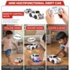 Smart RC Drift Racing Car with Gesture Control | 4WD High-Speed Remote Control Toy Car with LED Lights, Follow Me & Escape Mode | Rechargeable Mini Stunt RC Car for Kids (RC Drift Racing Car)