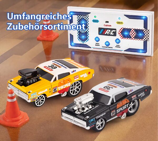 Toy013_IMAGE 5 funnykid Mini Drift RC Car - Remote Controlled Car Gift Toy from 3 4 5 6 7 8 9 10 Years Boys, 1:64 with Metal Housing, 3 Gear, Type-C, 30 m Range, 30 Min Runtime, Buildable Racing Team Fleet