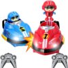 Toy014_IMAGE 1 RC Bumper Car Set of 2 with Remote Control & Jump-Out Figures | Dual Speed Modes, 360° Spinning, Lights & Sounds | 2 Player RC Bumper Car Game for Kids