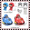 Toy014_IMAGE 2 RC Bumper Car Set of 2 with Remote Control & Jump-Out Figures | Dual Speed Modes, 360° Spinning, Lights & Sounds | 2 Player RC Bumper Car Game for Kids