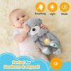 Kidology Baby Plush Toy with Music, Lights & Breathing Motion, Interactive Teddy Bear for Sensory Learning, Soft Stuffed Animal Newborn Babies, Musical Toy Kids Valentine (Grey) – 30cm