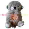Kidology Baby Plush Toy with Music, Lights & Breathing Motion, Interactive Teddy Bear for Sensory Learning, Soft Stuffed Animal Newborn Babies, Musical Toy Kids Valentine (Grey) – 30cm