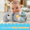 Kidology Baby Plush Toy with Music, Lights & Breathing Motion, Interactive Teddy Bear for Sensory Learning, Soft Stuffed Animal Newborn Babies, Musical Toy Kids Valentine (Grey) – 30cm