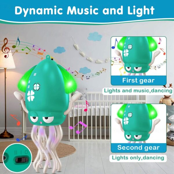 Kidology Dancing Squid Crawling Baby Toy | Electric Musical Tummy Time & Learning Octopus Toy with Lights for Babies & Toddlers 3–36 Months | Ideal Birthday for Boys & Girls (Green)