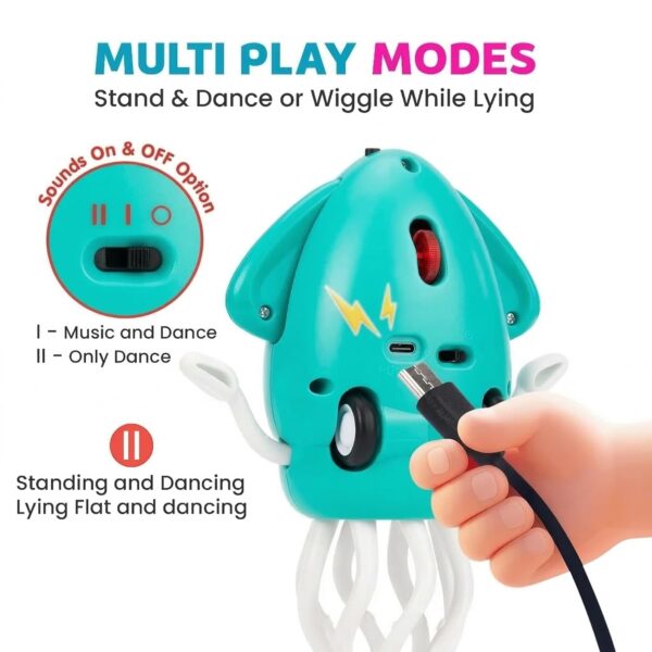 Kidology Dancing Squid Crawling Baby Toy | Electric Musical Tummy Time & Learning Octopus Toy with Lights for Babies & Toddlers 3–36 Months | Ideal Birthday for Boys & Girls (Green)